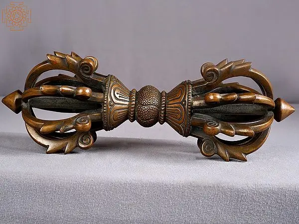12" Copper Nine-Prongeded Vajra (Dorge) from Nepal