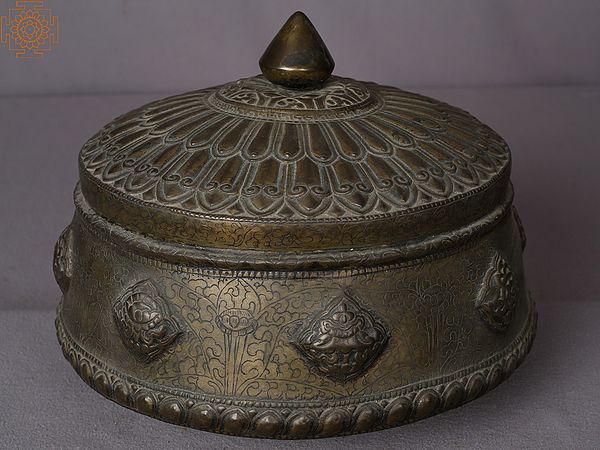 11" Brass Container from Nepal