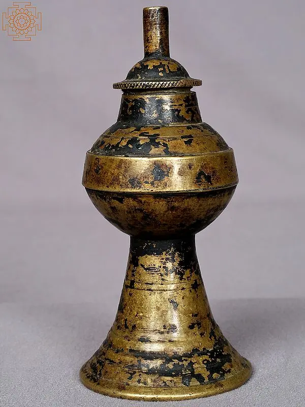 6" Copper Small Oil Lamp from Nepal