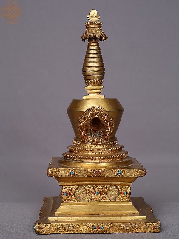 9" Copper Stupa From Nepal