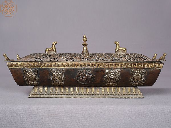 12" Copper Incense Box from Nepal