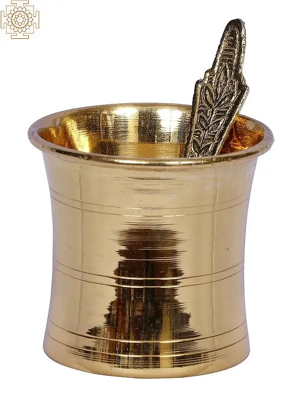 2" Small Brass Panchapatra Udrani Set