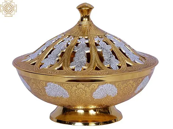 9" Brass Designer Bowl with Lid