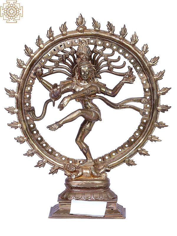13" Bronze Nataraja (Dancing Shiva) Statue | Handmade | Madhuchista Vidhana (Lost-Wax) | Panchaloha Bronze from Swamimalai