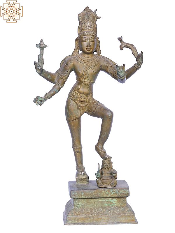 18" Bronze Lord Shiva | Handmade | Madhuchista Vidhana (Lost-Wax) | Panchaloha Bronze from Swamimalai