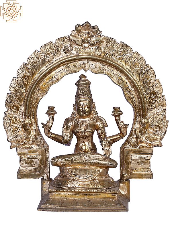 12" Bronze Goddess Lakshmi Statue | Madhuchista Vidhana (Lost-Wax) | Panchaloha Bronze from Swamimalai