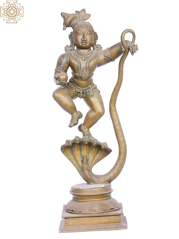 18" Lord Kaliya Krishna Panchaloha Bronze Idol from Swamimalai | Madhuchista Vidhana (Lost-Wax)