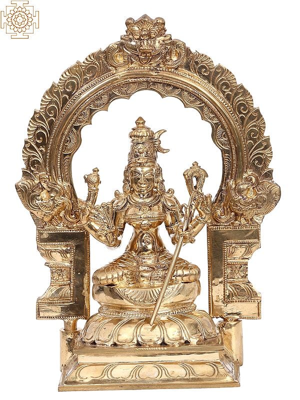 10" Goddess Rajarajeshwari Panchaloha Bronze Statue from Swamimalai | Madhuchista Vidhana (Lost-Wax)