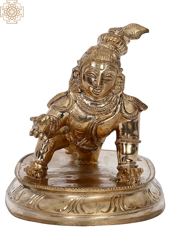 4" Small Bronze Laddu Gopal Statue | Handmade | Panchaloha Bronze from Swamimalai