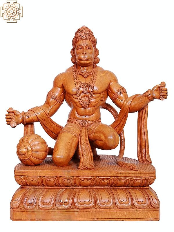 21" Superfine Wooden Lord Hanuman