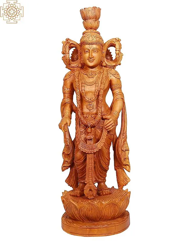 26" Wooden Lord Krishna