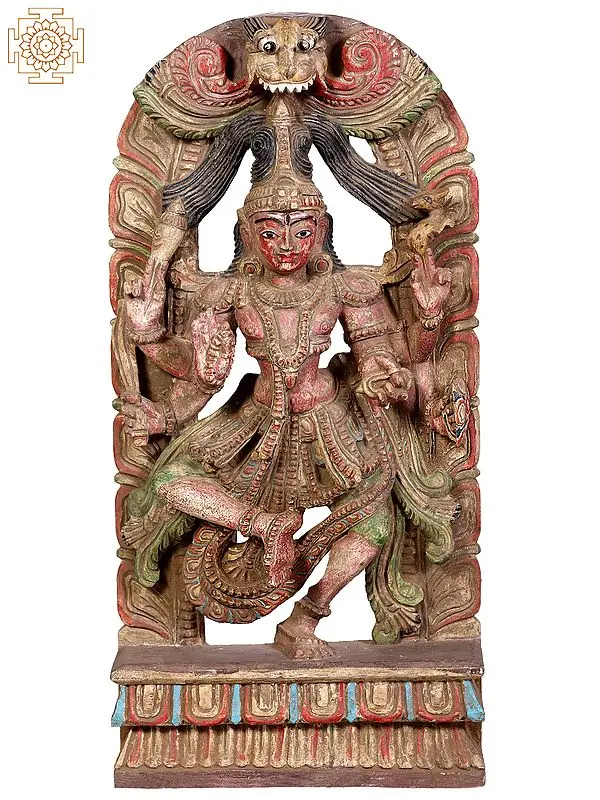 24" Wooden Dancing Lord Shiva