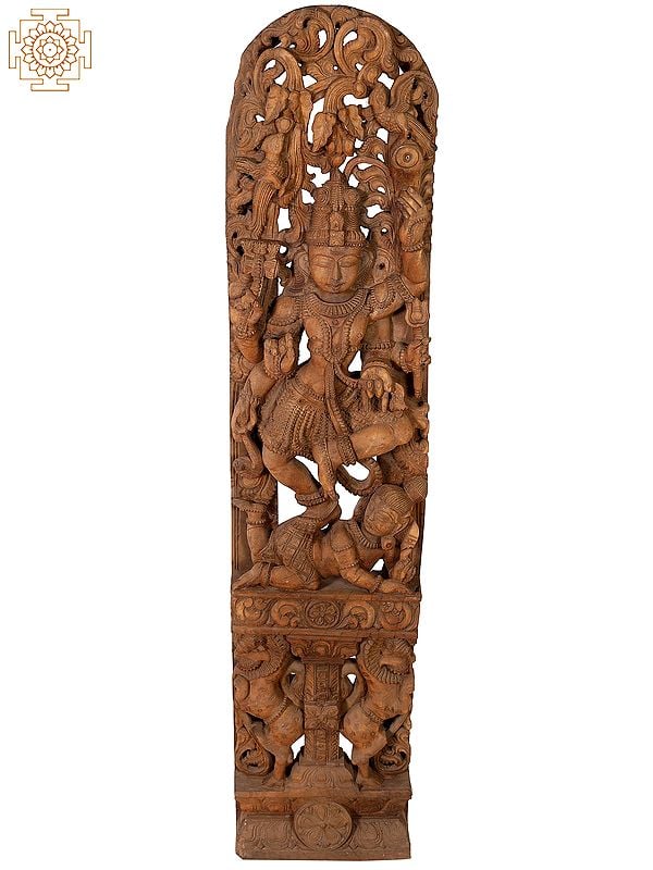 53" Large Wooden Dancing Lord Shiva