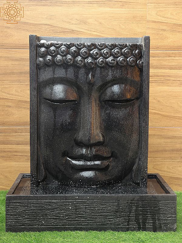 47" Large Buddha Head Water Fall Fountain
