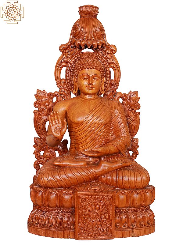 30" Wooden Lord Buddha
