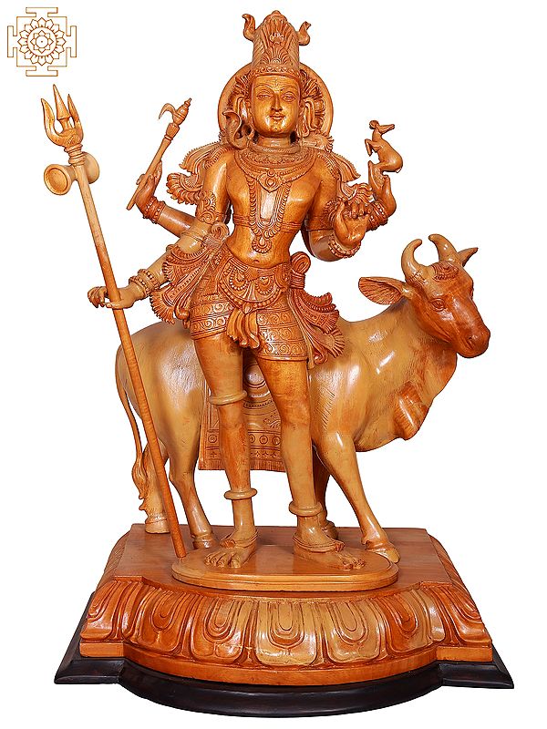 Shiva as Lord Pashupatinath Wooden Statue | Spiritual Home Decor