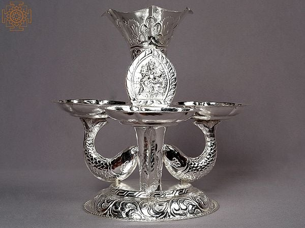 8" Silver Ganesha Tikadani from Nepal