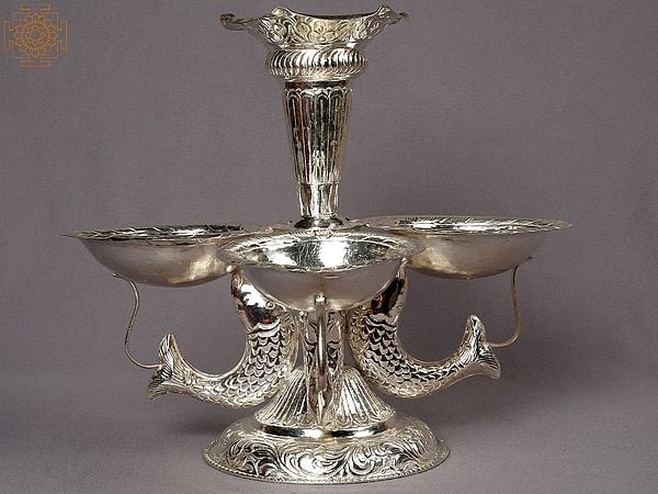 10" Silver Machha Tikadani from Nepal