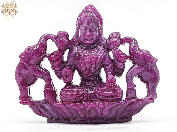 2" Small Goddess Lakshmi Idol Made of Ruby Gemstone