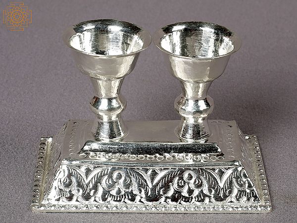 3" Small Traditional Silver Chandan Stand