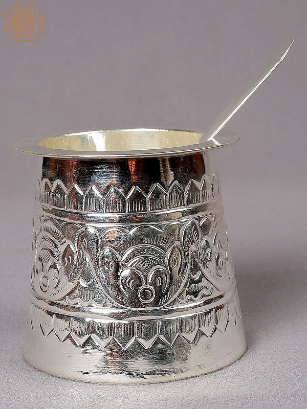 3" Small Traditional Silver Panch Patra