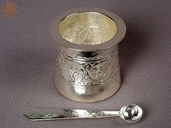 2" Small Traditional Silver Panch Patra