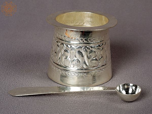 2" Small Designer Silver Panch Patra