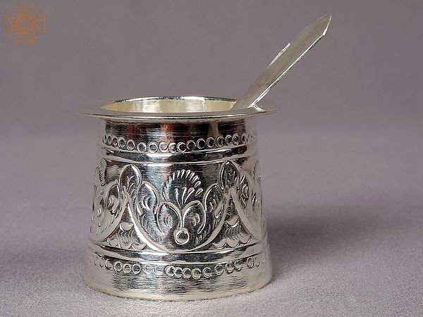 2" Small Traditional Silver Panch Patra