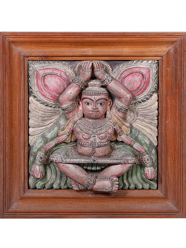 Wooden Lord Indra Square Wall Panel