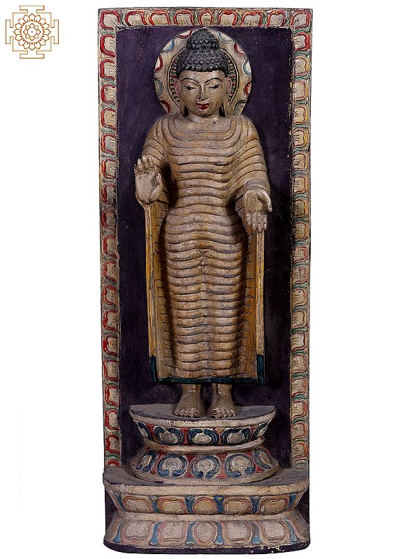 Preaching Buddha Wooden Figurine