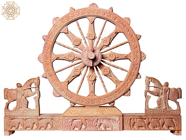 19" Pink Stone Konark Wheel in Sun Temple