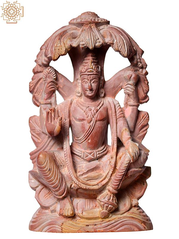 4" Small Pink Stone Lord Narayana