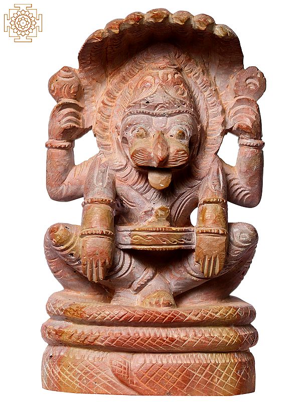 4" Small Pink Stone Lord Narasimha