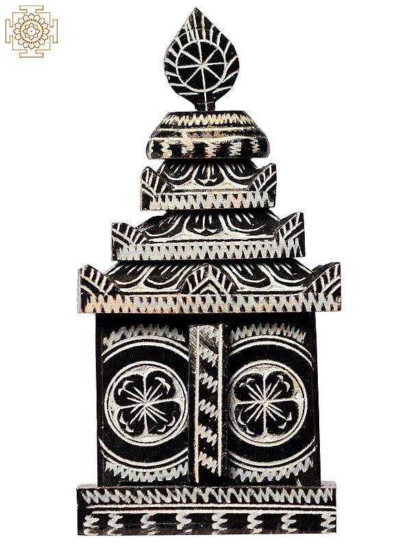 4" Small Shri Jagannath Temple in Black Stone