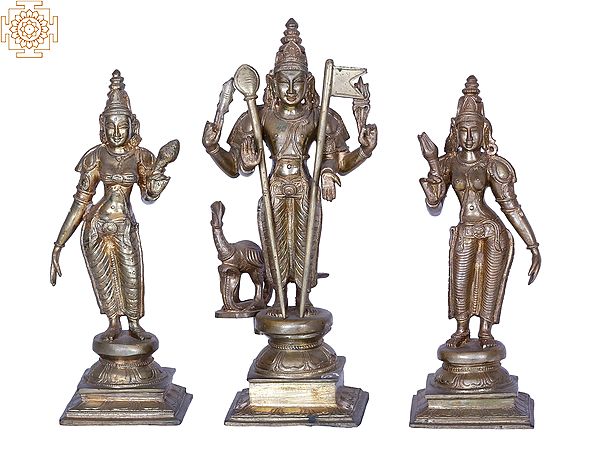 12" Lord Murugan Set  | Madhuchista Vidhana (Lost-Wax) | Panchaloha Bronze from Swamimalai