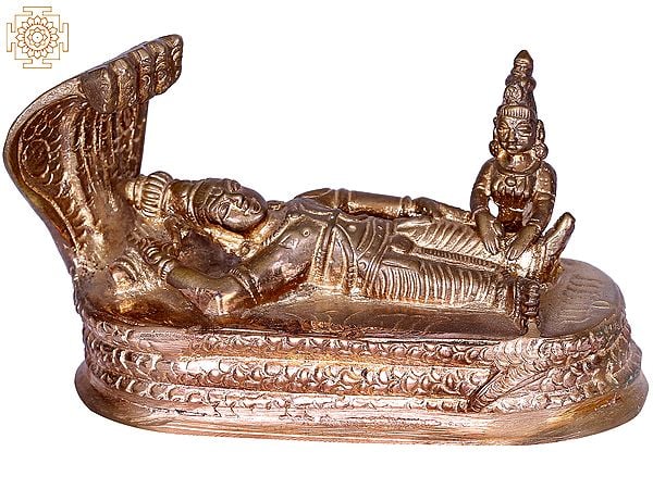 4" Lord Ranganatha with Devi Lakshmi | Madhuchista Vidhana (Lost-Wax) | Panchaloha Bronze from Swamimalai