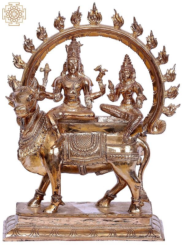 13" Pradosha Moorthy (Shiv Parvati) | Madhuchista Vidhana (Lost-Wax) | Panchaloha Bronze from Swamimalai