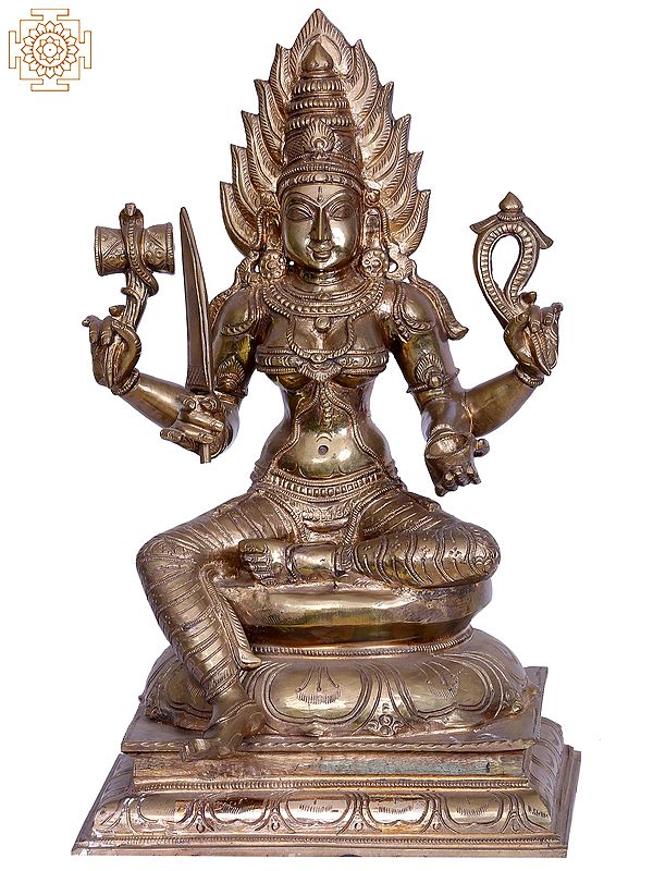 18" Goddess Mariamma Panchaloha Bronze Statue from Swamimalai | Madhuchista Vidhana (Lost-Wax)