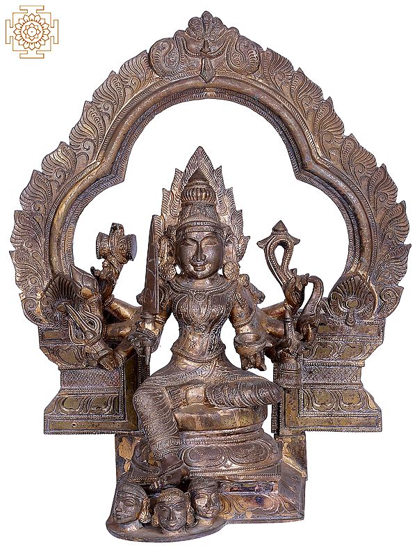 20" Goddess Mariamman with Prabhavali | Handmade | Madhuchista Vidhana (Lost-Wax) | Panchaloha Bronze from Swamimalai