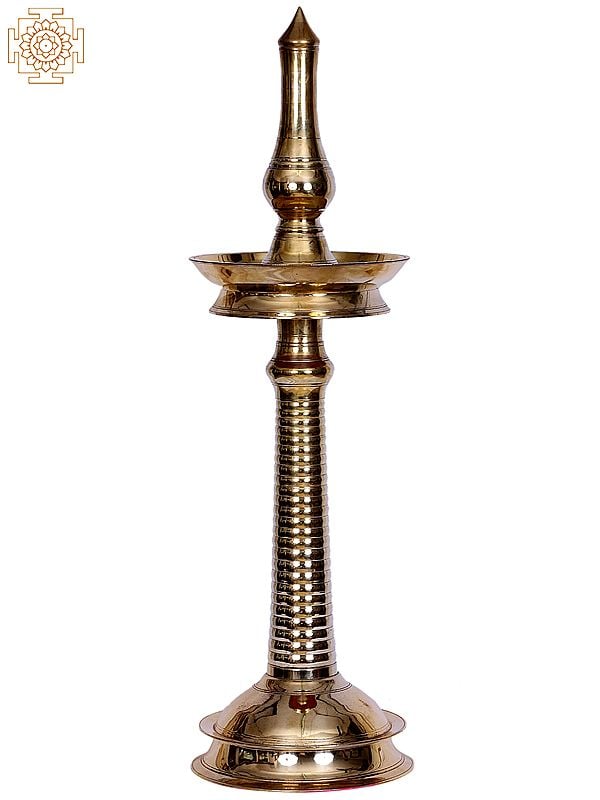 31" Malabar Oil Lamp | Handmade | Madhuchista Vidhana (Lost-Wax) | Panchaloha Bronze from Swamimalai