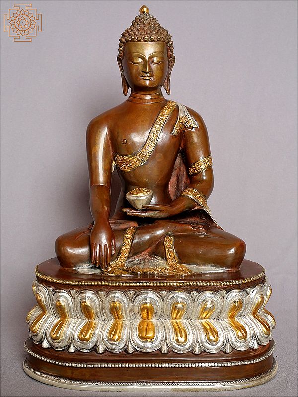 12" Shakyamuni Buddha Gilded Copper Statue from Nepal