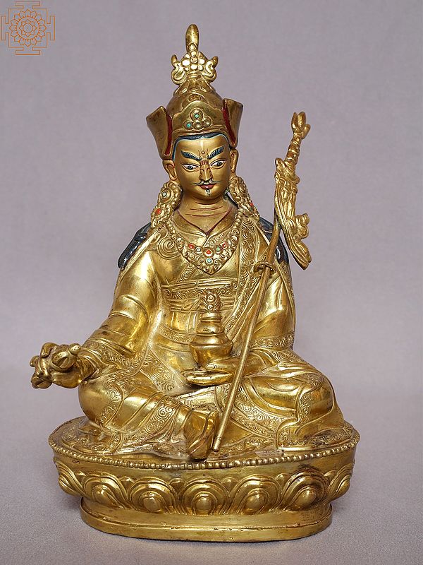 9" Guru Padmasambhava Copper Statue | Nepalese Idols