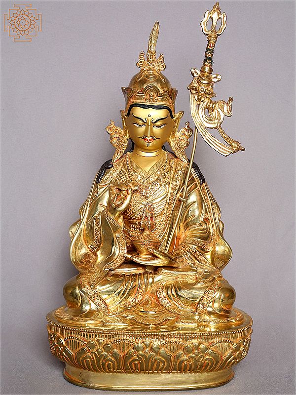 16" Guru Padmasambhava Copper Sculpture from Nepal