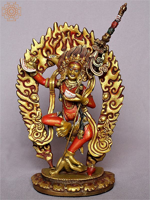 7" Vajravarahi Buddhist Gilded Copper Statue from Nepal