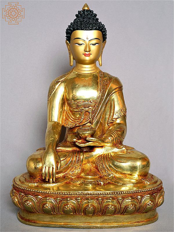 13" Shakyamuni Buddha Copper Figurine from Nepal