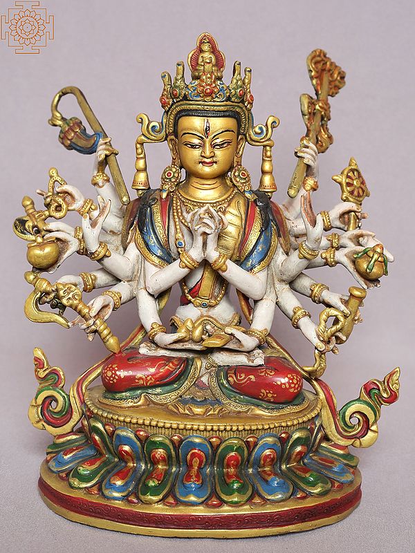 8" Colorful Goddess Chandi from Nepal