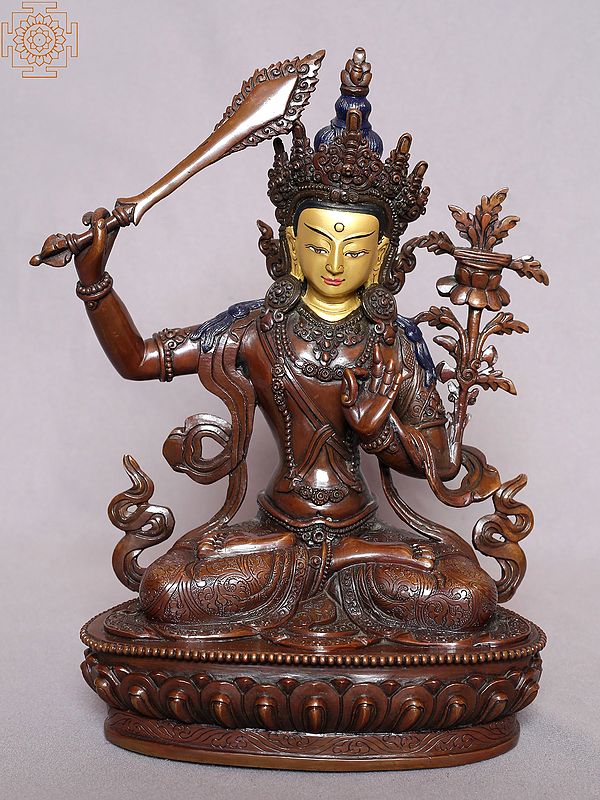 10" Nepalese Statue of Bodhisattva Manjushri