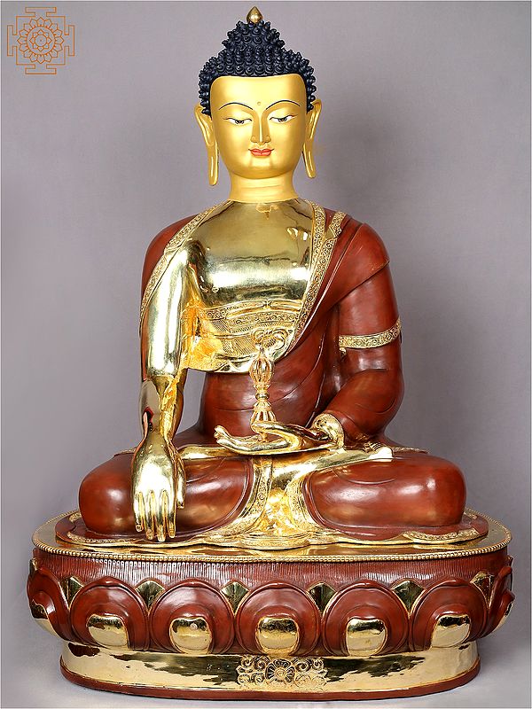 36" Large Shakyamuni Buddha Copper Idol from Nepal