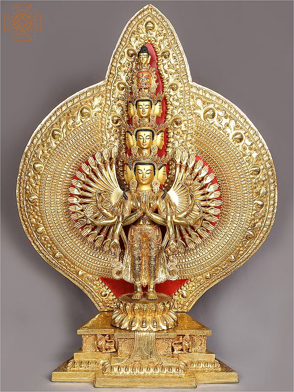 31" Large Thousand Armed Avalokiteshvara Idol from Nepal