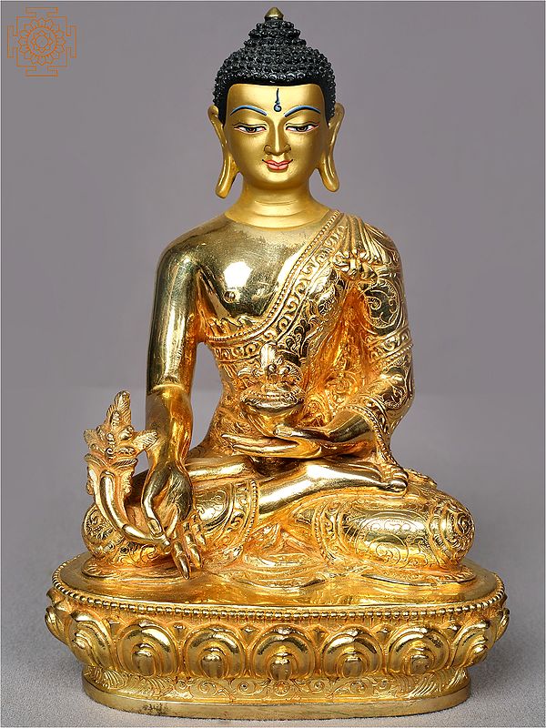 8" Medicine Buddha With The Bowl of Medicine Herb